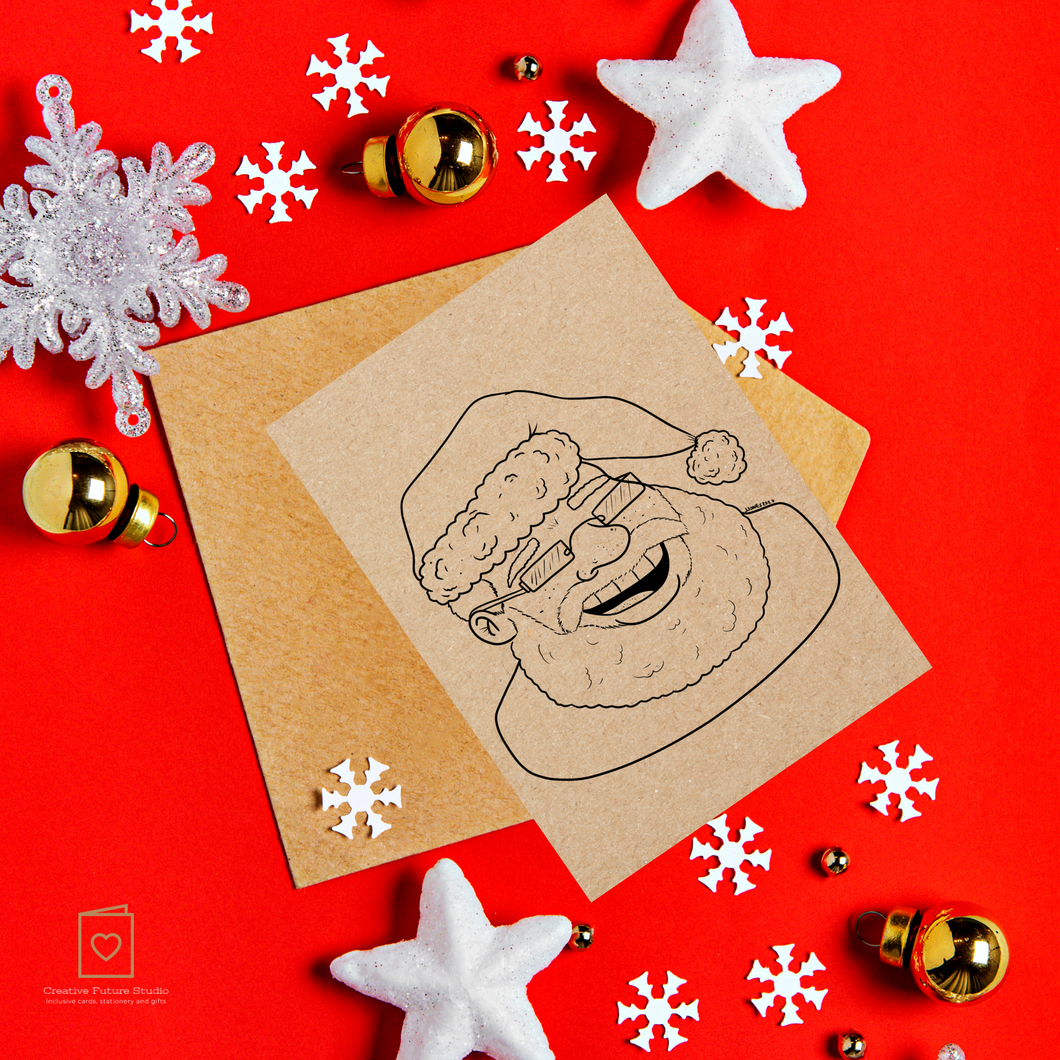 Black Santa holiday card